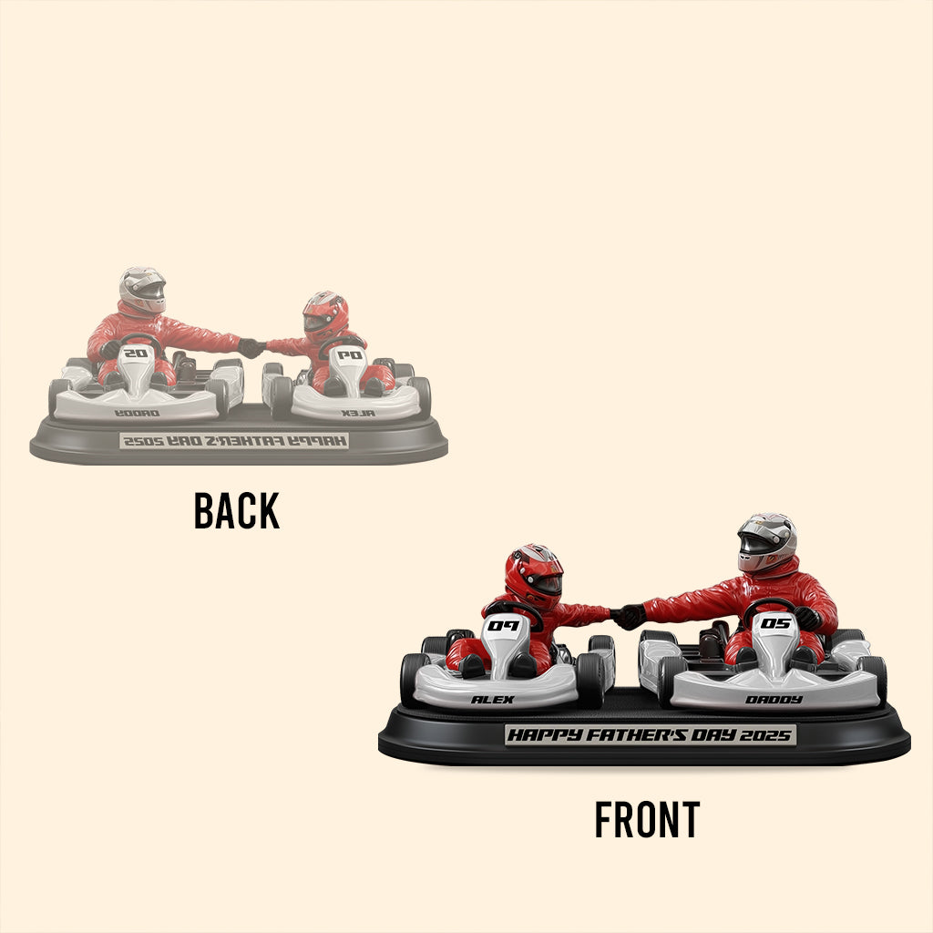 Plaque acrylique personnalisée « Papa et enfant passionnés de karting » - Plaque en acrylique sur mesure pour père