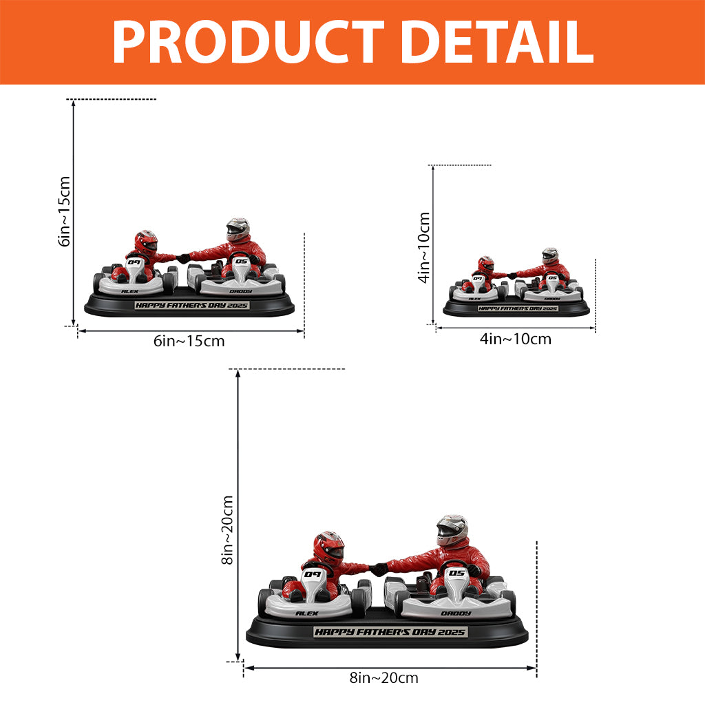 Plaque acrylique personnalisée « Papa et enfant passionnés de karting » - Plaque en acrylique sur mesure pour père