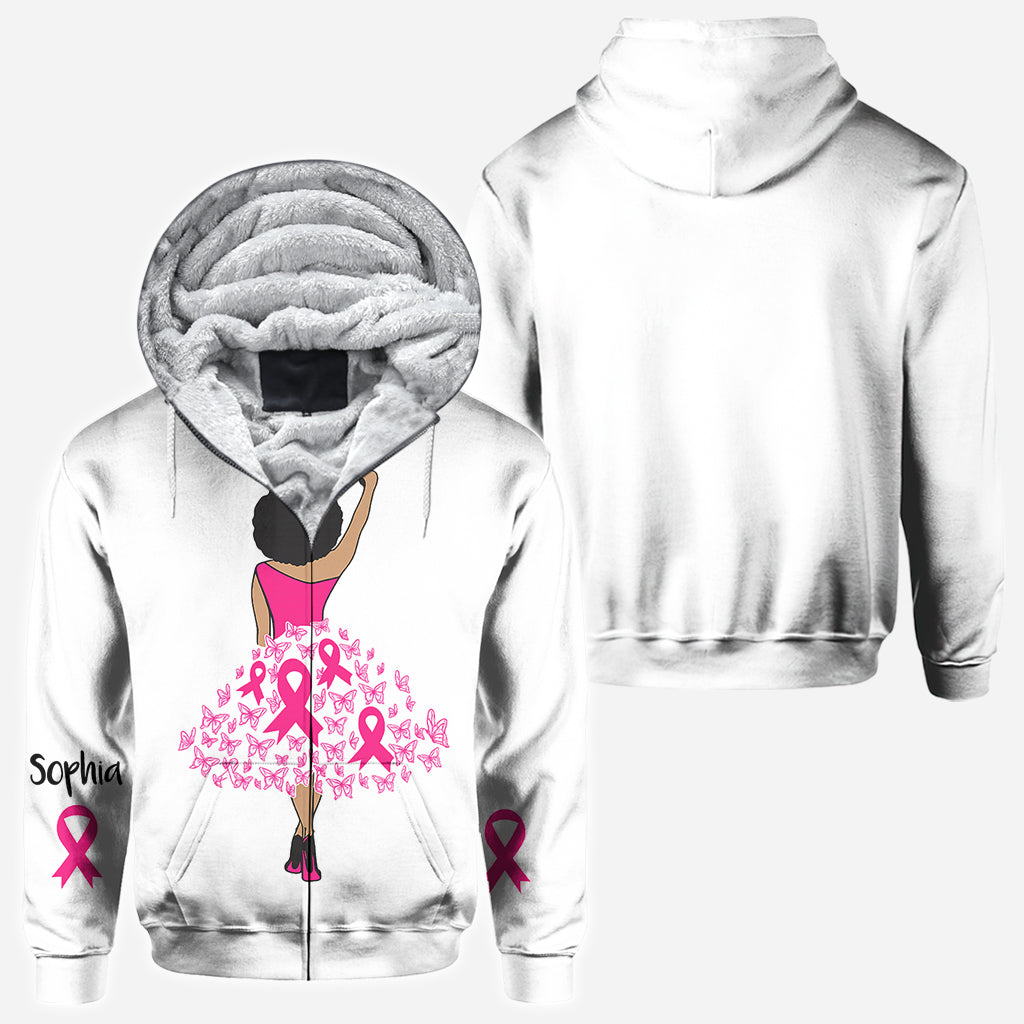 T-shirt personnalisé « Black Woman Strength Pink Ribbon » pour la sensibilisation au cancer du sein