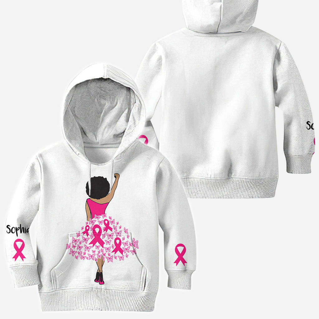 T-shirt personnalisé « Black Woman Strength Pink Ribbon » pour la sensibilisation au cancer du sein
