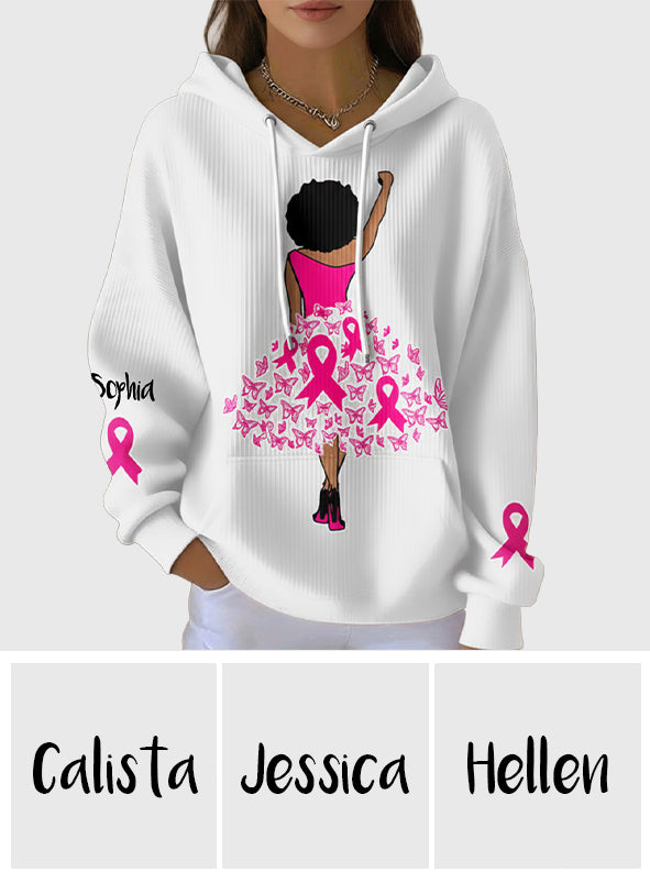 T-shirt personnalisé « Black Woman Strength Pink Ribbon » pour la sensibilisation au cancer du sein