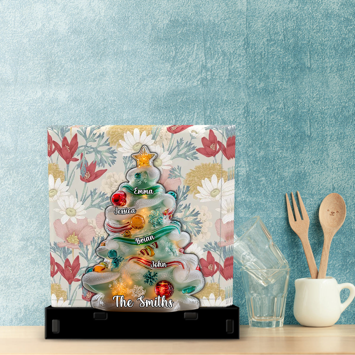 Joyeux Noël - Porte-essuie-tout familial personnalisé