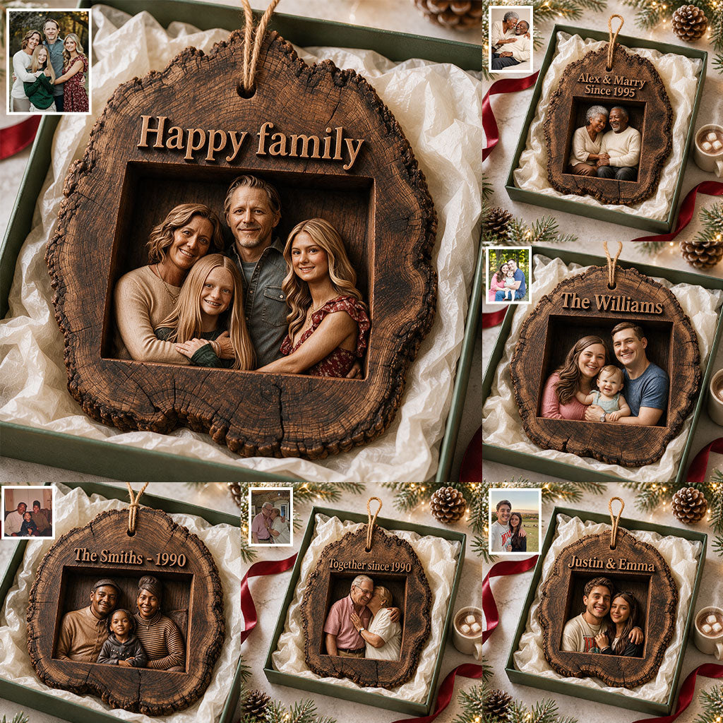 Décor de Noël - Ornement en Bois Personnalisé pour Couple à 2 Couches