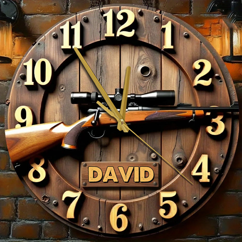 The Hunting Rifles - Personalized Hunting Wall Clock