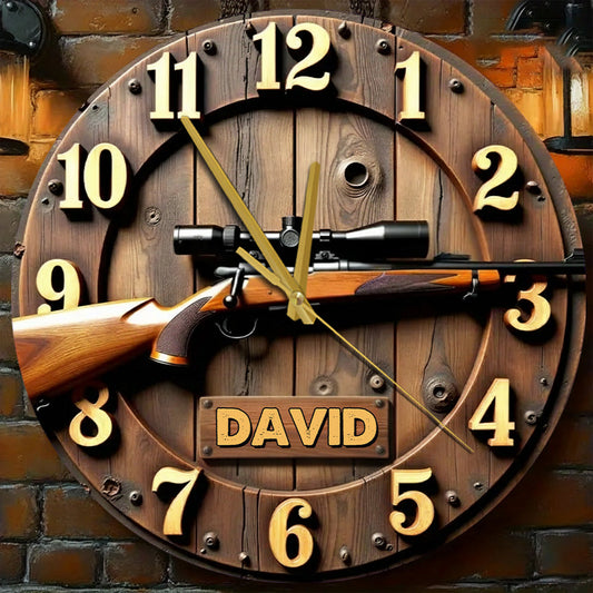 Les fusils de chasse - Horloge murale de chasse personnalisée