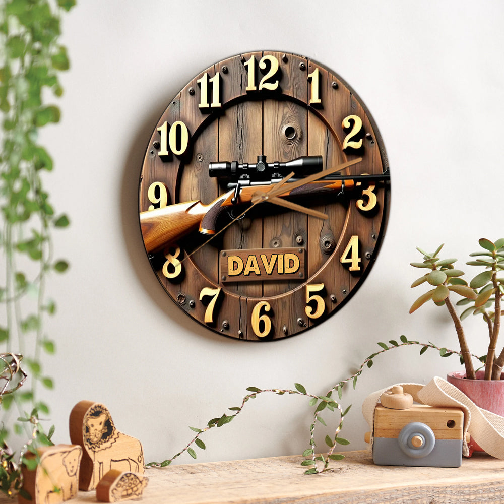 The Hunting Rifles - Personalized Hunting Wall Clock