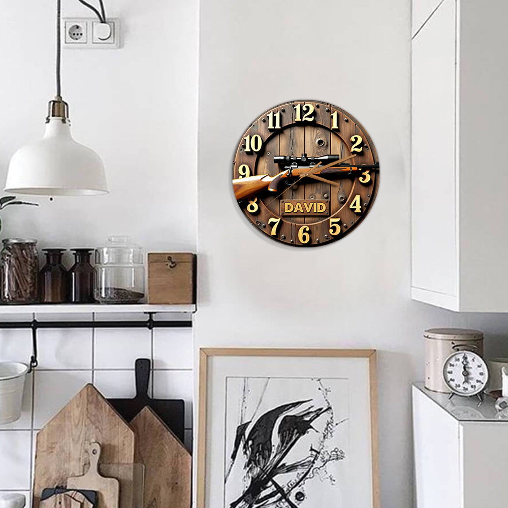 The Hunting Rifles - Personalized Hunting Wall Clock