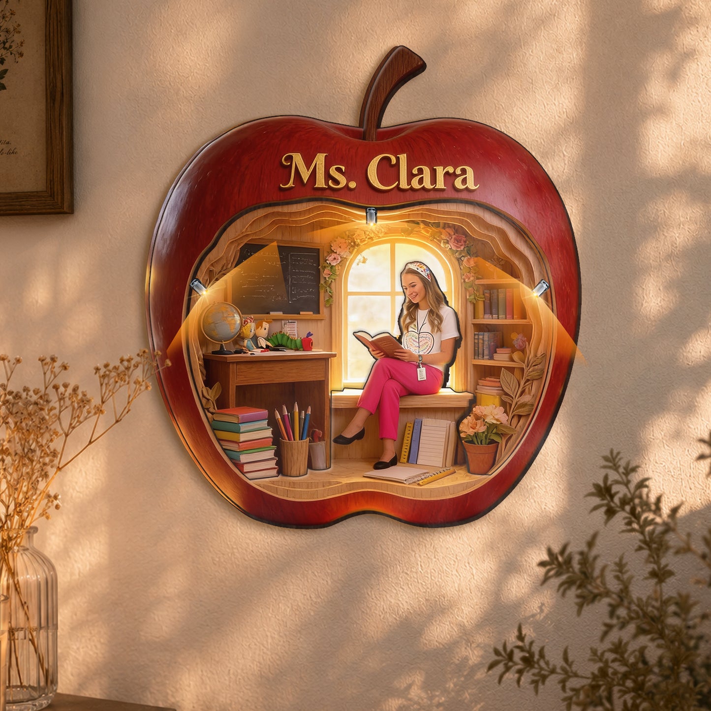 It's A Good Day To Teach Tiny Humans - Personalized Teacher Wooden Light Shadow Box