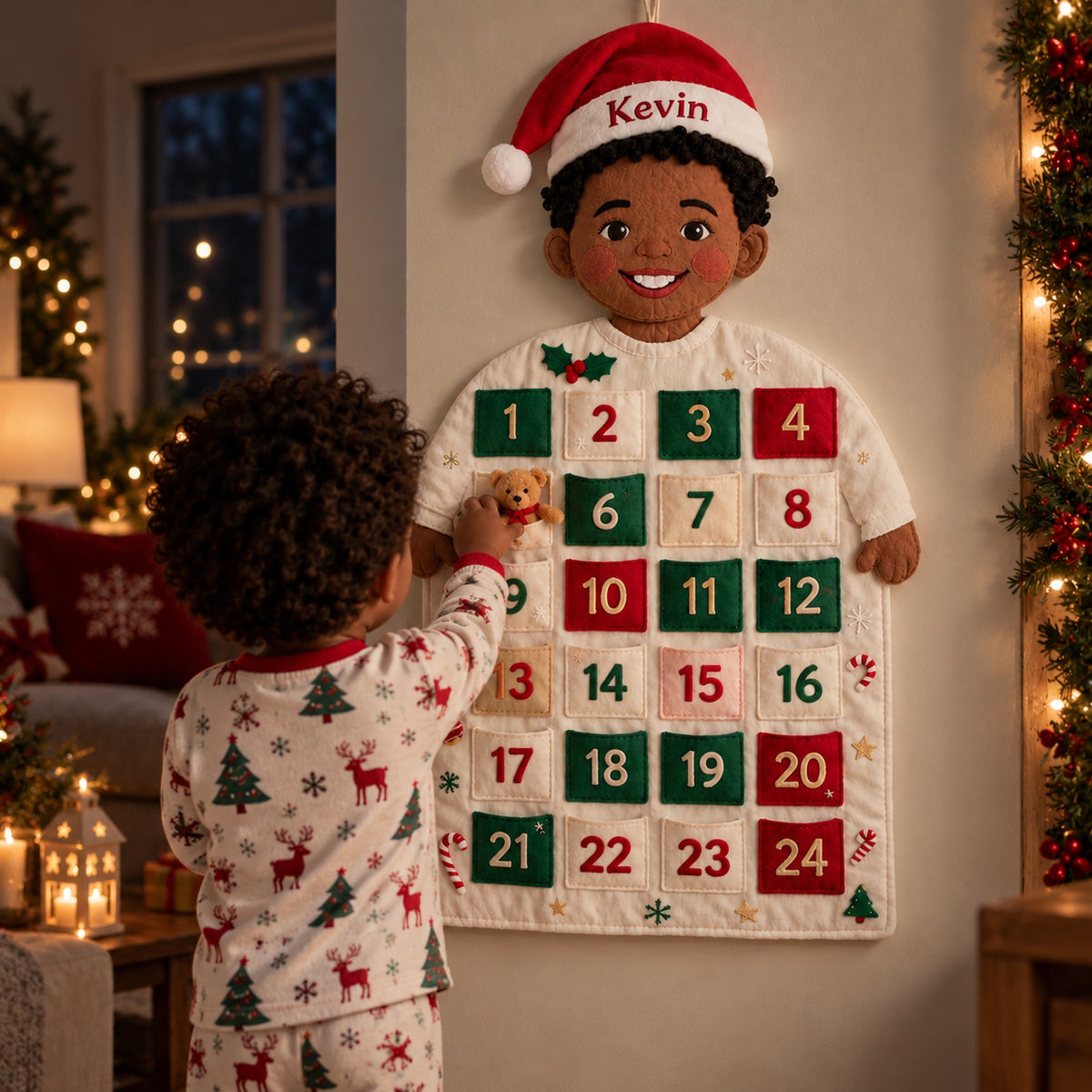 Little Xmas Advent Calendar - Personalized Kid Fabric Advent Calendar