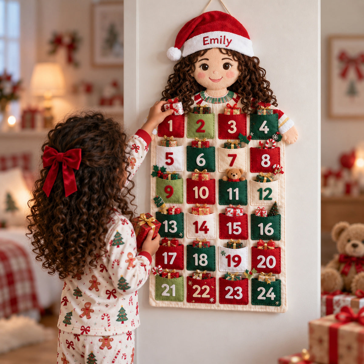 Little Xmas Advent Calendar - Personalized Kid Fabric Advent Calendar