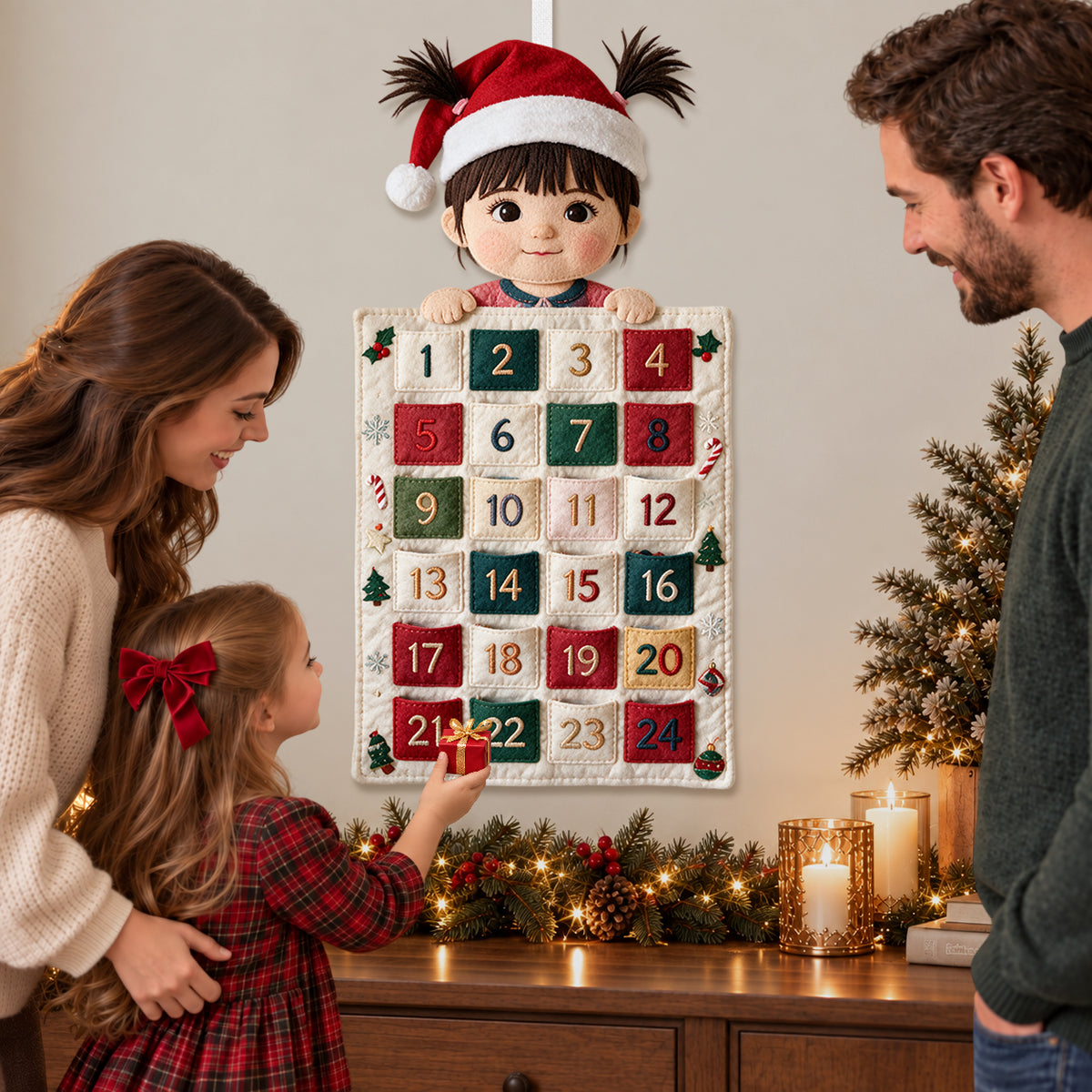 Little Xmas Advent Calendar - Personalized Kid Fabric Advent Calendar