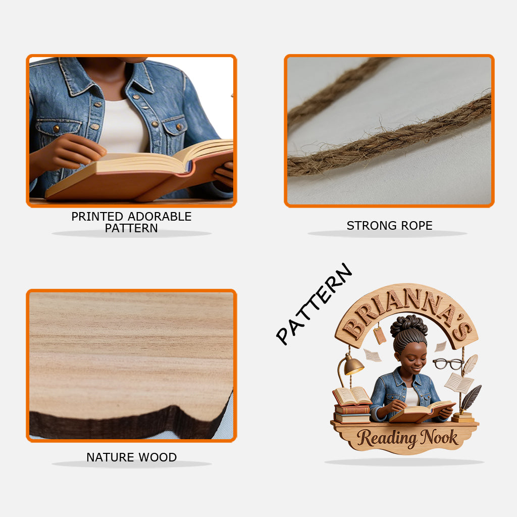 Reading Corner - Personalized Book Custom Shaped Wood Sign