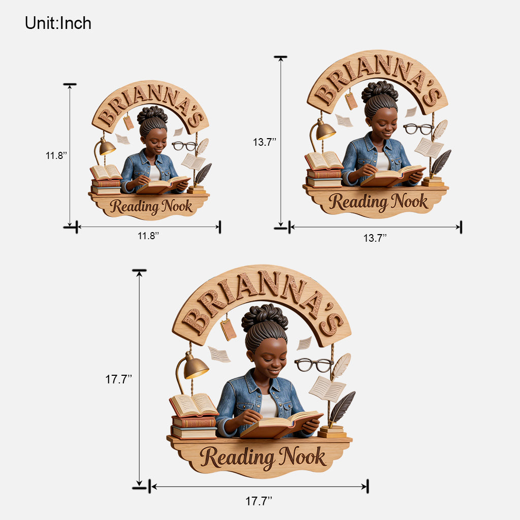 Reading Corner - Personalized Book Custom Shaped Wood Sign