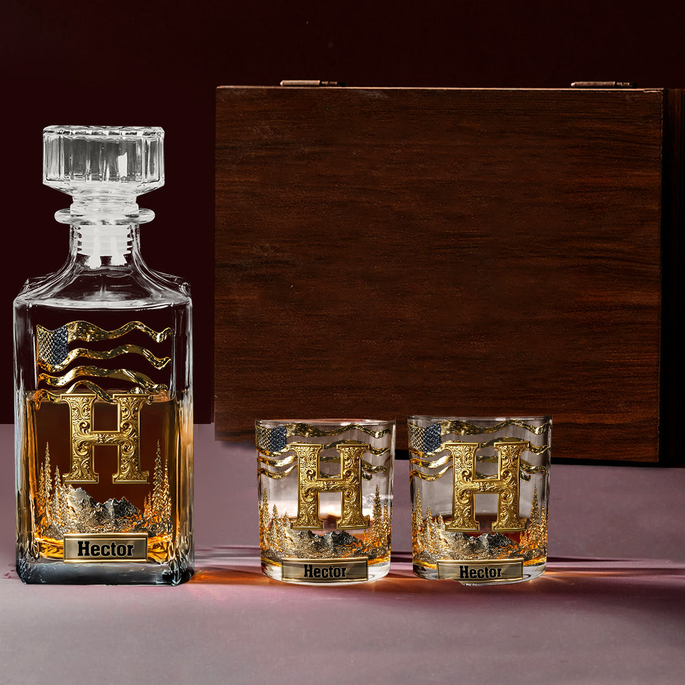 Initiale de l'alphabet pour les amateurs de whisky, bourbon... - Verre à whisky personnalisé