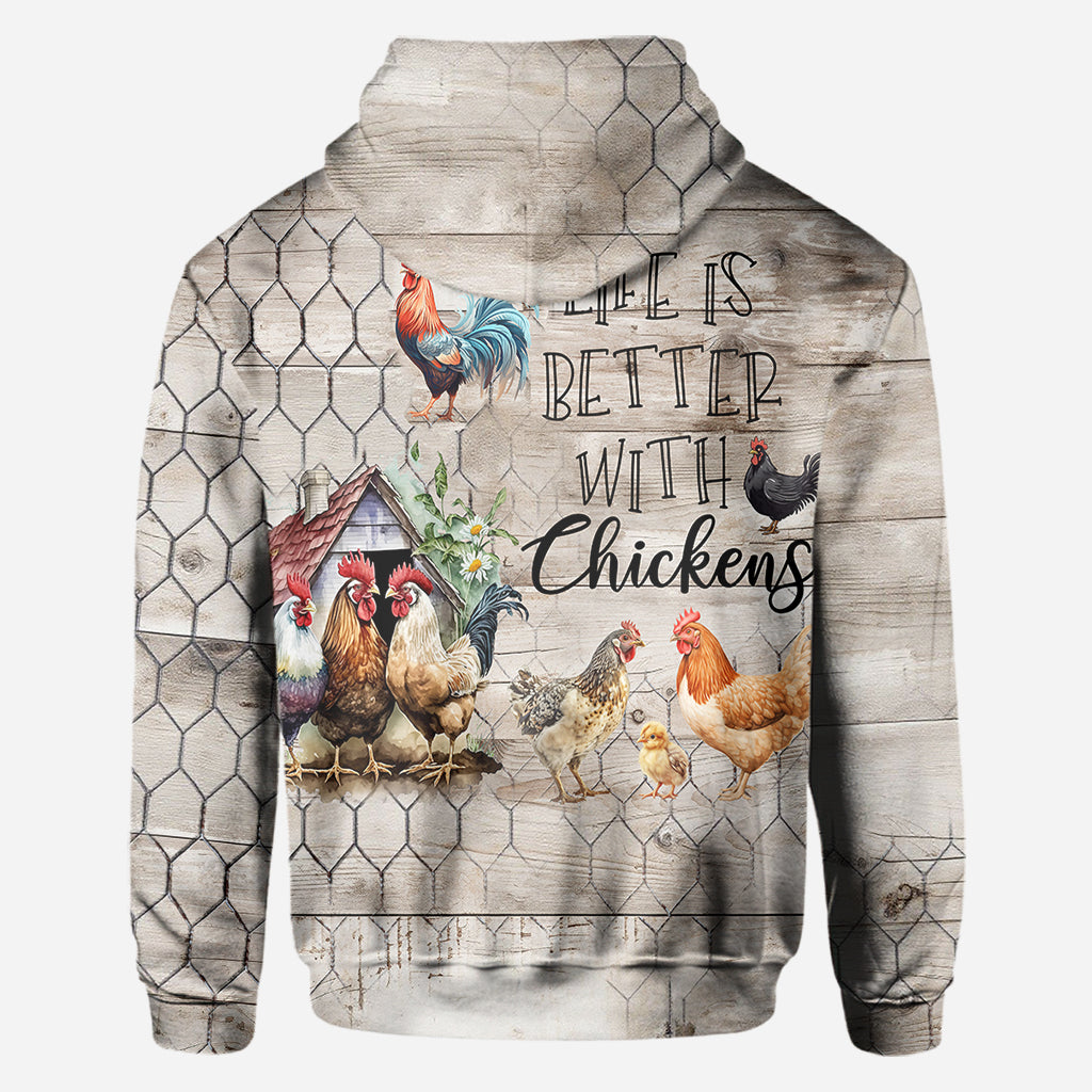 La vie est plus belle avec des poules - T-shirt personnalisé avec des poules