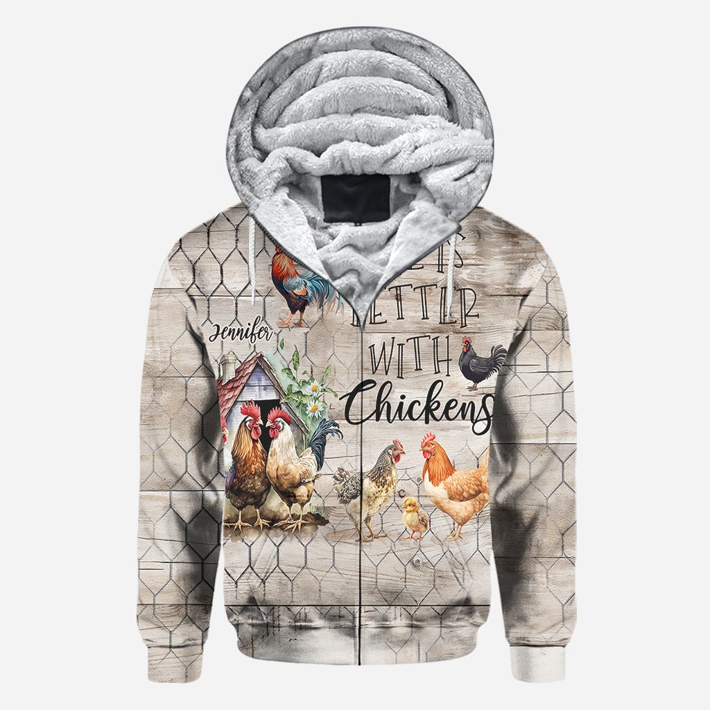 La vie est plus belle avec des poules - T-shirt personnalisé avec des poules