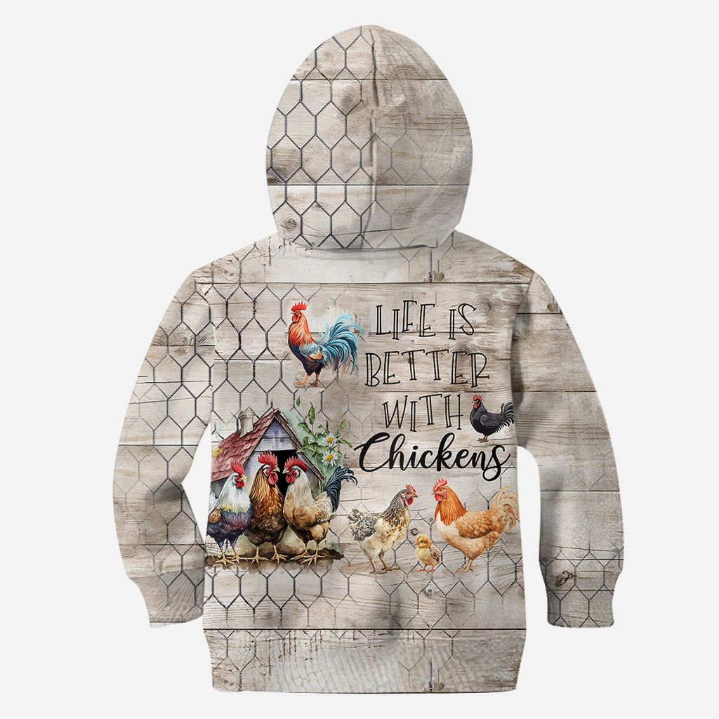 La vie est plus belle avec des poules - T-shirt personnalisé avec des poules