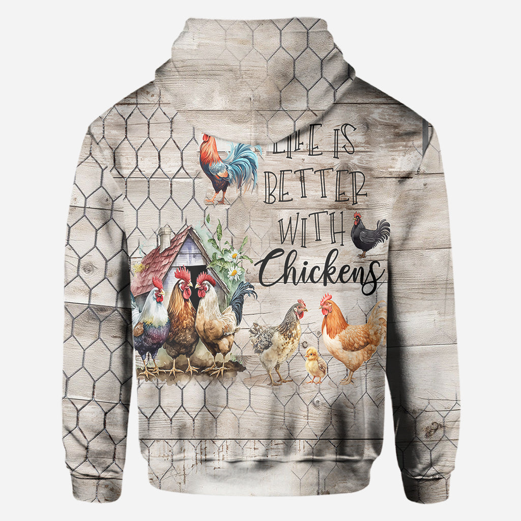 La vie est plus belle avec des poules - T-shirt personnalisé avec des poules