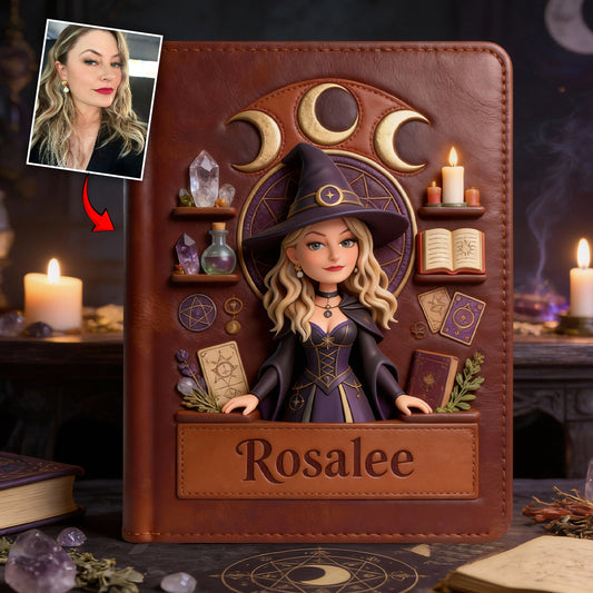 Journal en cuir personnalisé pour sorcière - Magical Witch