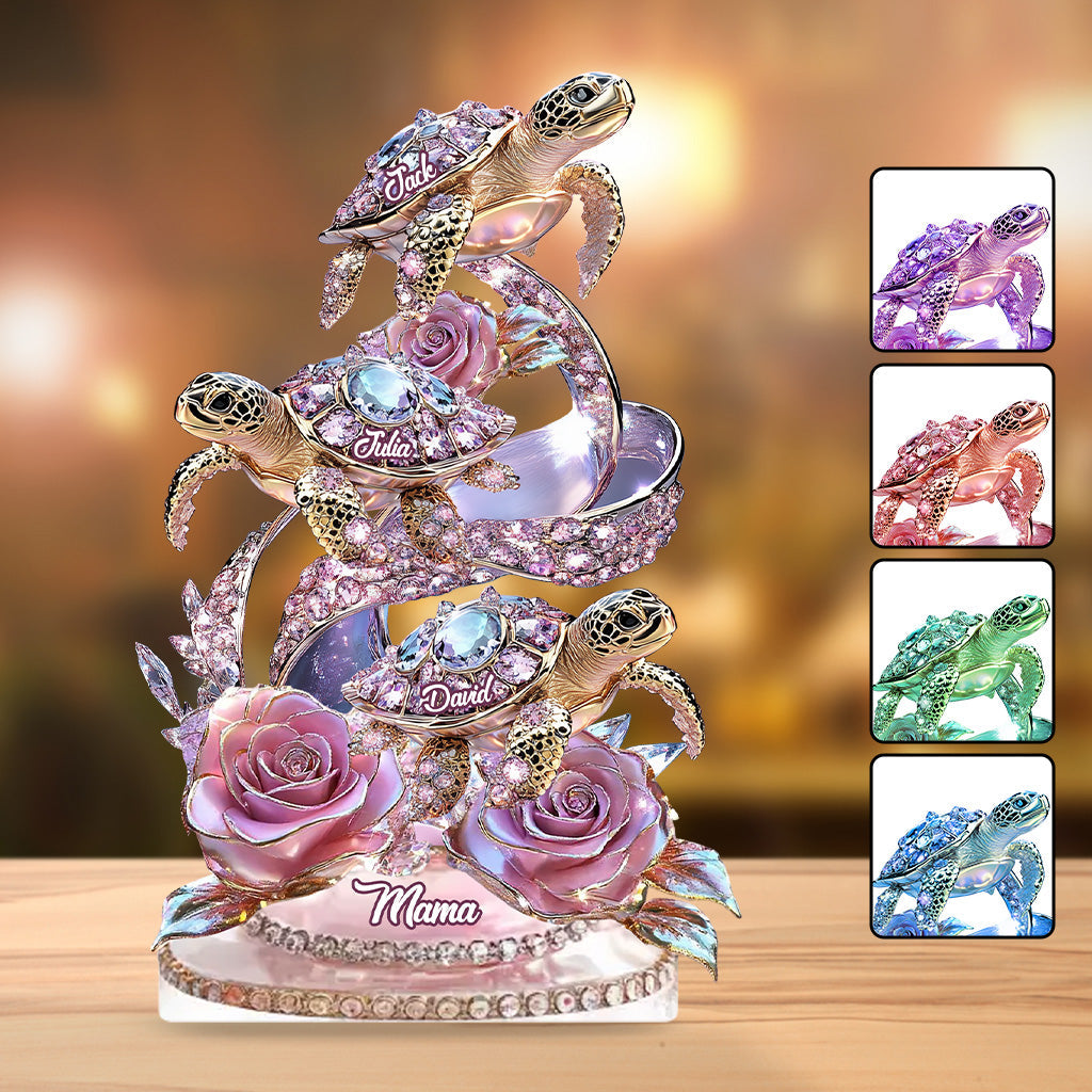 We Love You Gift For Mom, Grandma - Personalized Mother Custom Shaped Acrylic Plaque