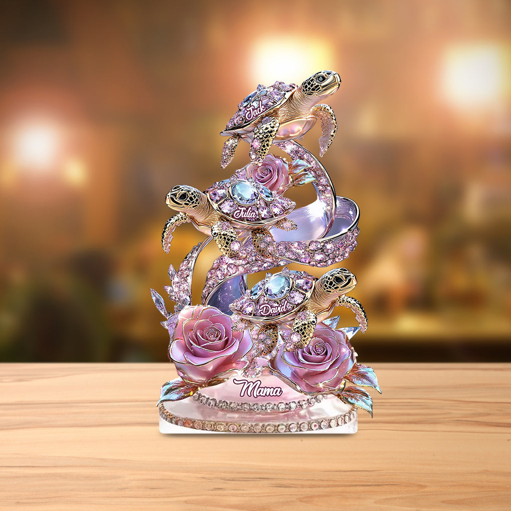 We Love You Gift For Mom, Grandma - Personalized Mother Custom Shaped Acrylic Plaque