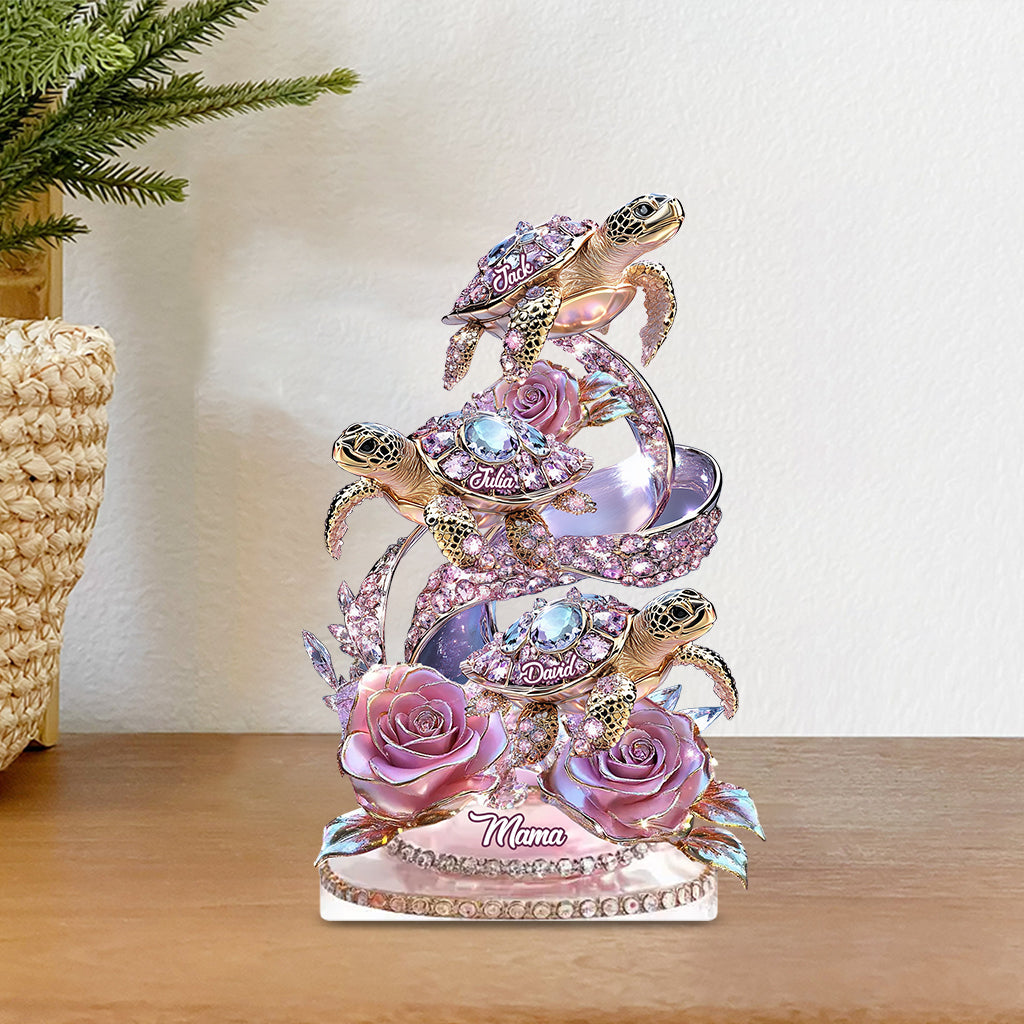 We Love You Gift For Mom, Grandma - Personalized Mother Custom Shaped Acrylic Plaque