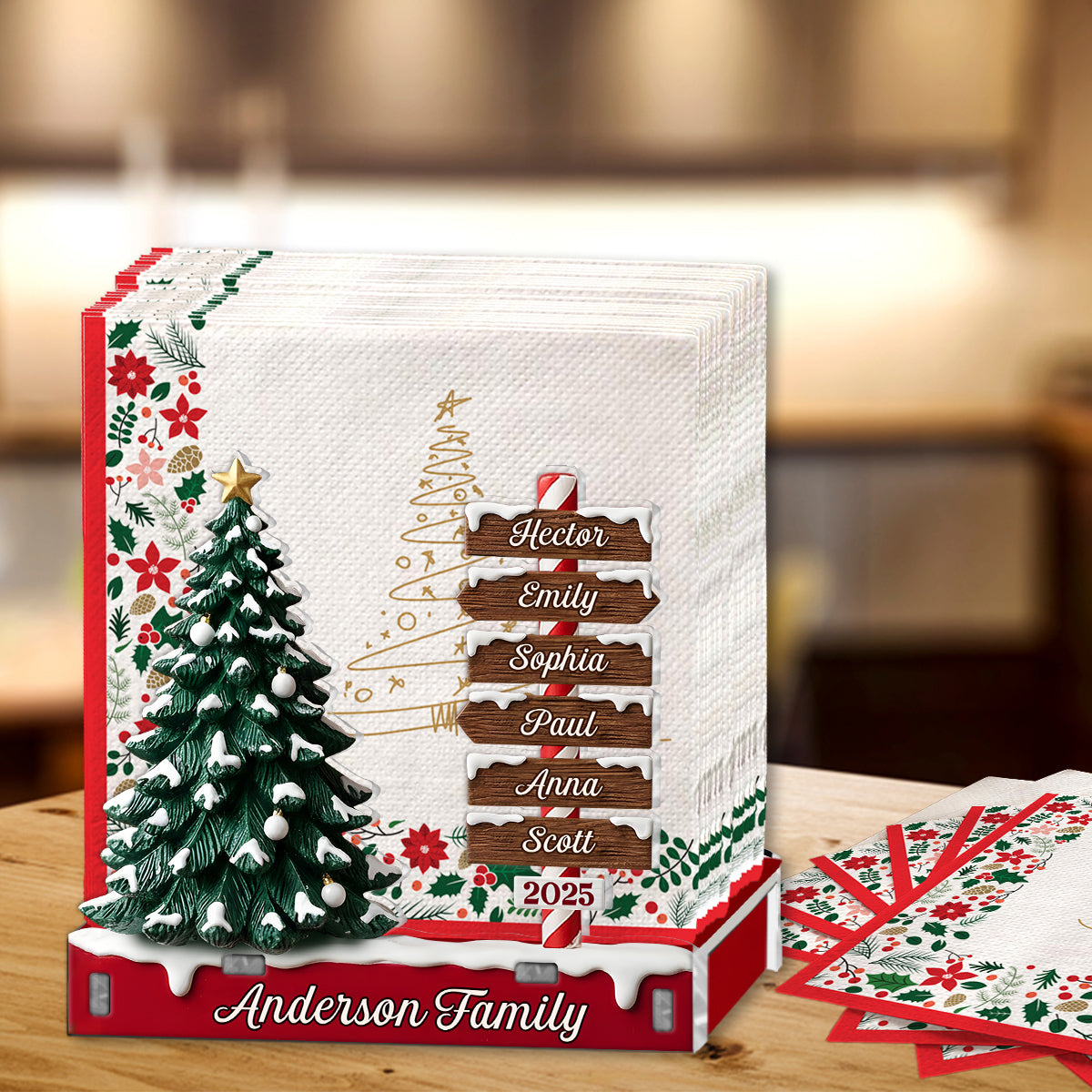 Merry Christmas Gift For Family - Personalized Family Paper Towel Holder