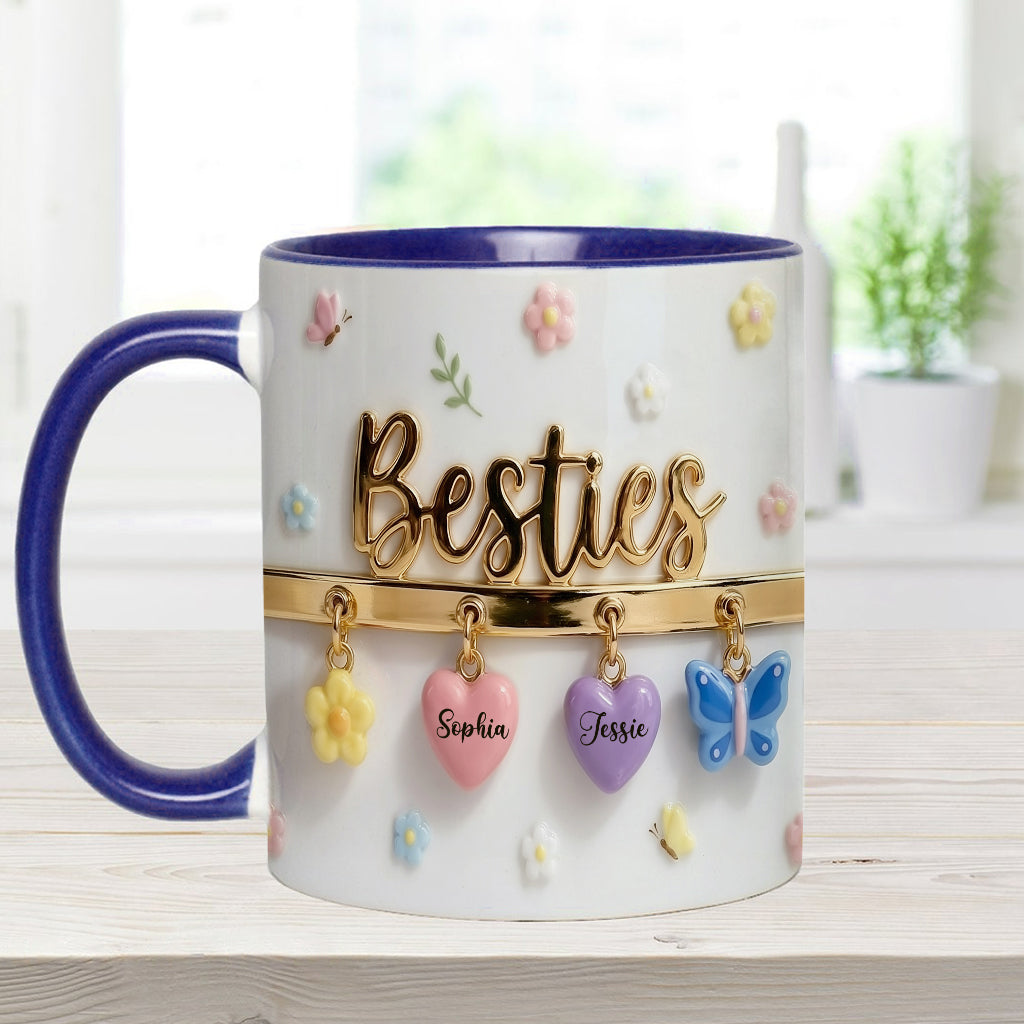 J'aimerais qu'on habite plus près. Cadeau idéal pour les meilleures amies : tasse et sous-verre personnalisés.