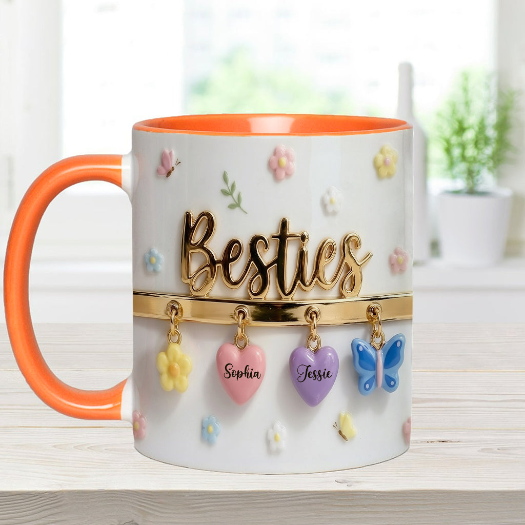 J'aimerais qu'on habite plus près. Cadeau idéal pour les meilleures amies : tasse et sous-verre personnalisés.
