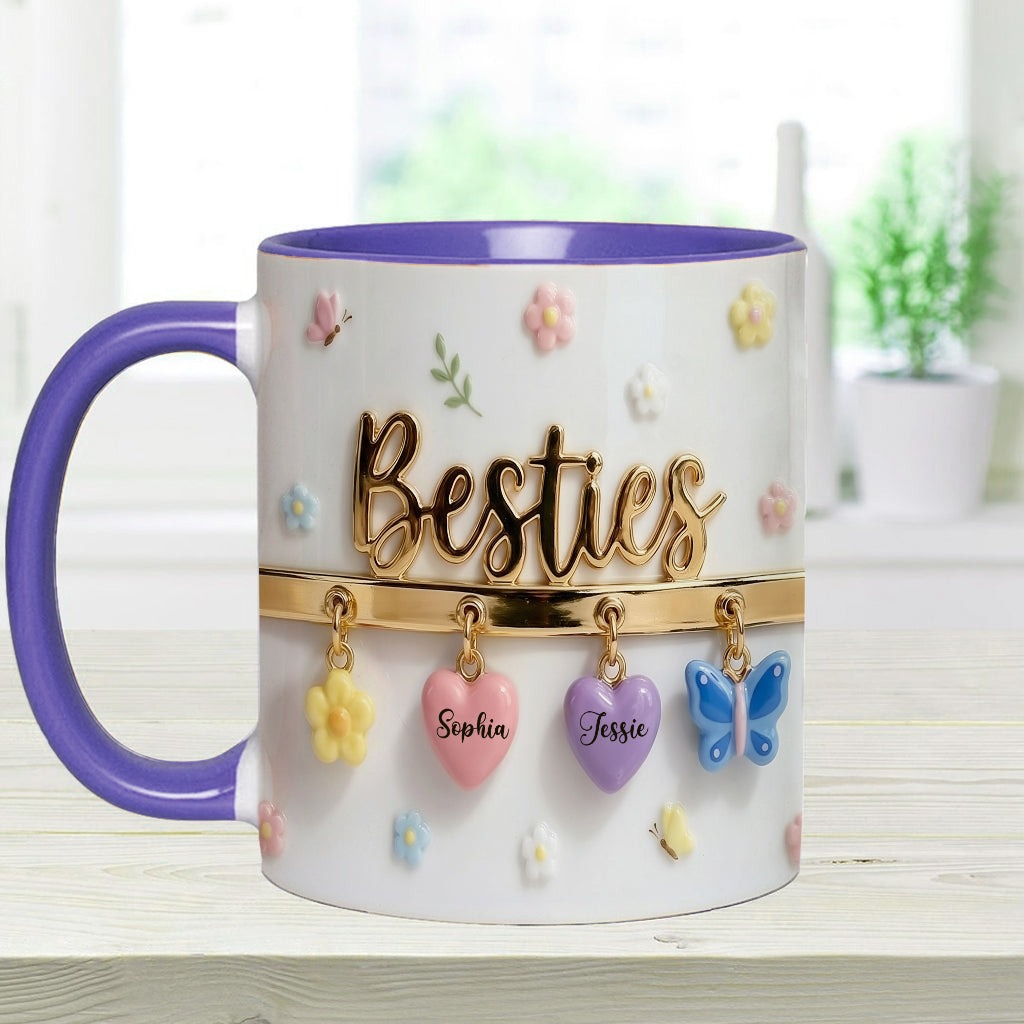 J'aimerais qu'on habite plus près. Cadeau idéal pour les meilleures amies : tasse et sous-verre personnalisés.