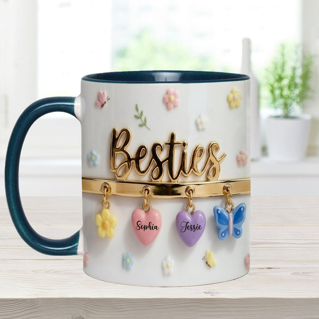 J'aimerais qu'on habite plus près. Cadeau idéal pour les meilleures amies : tasse et sous-verre personnalisés.