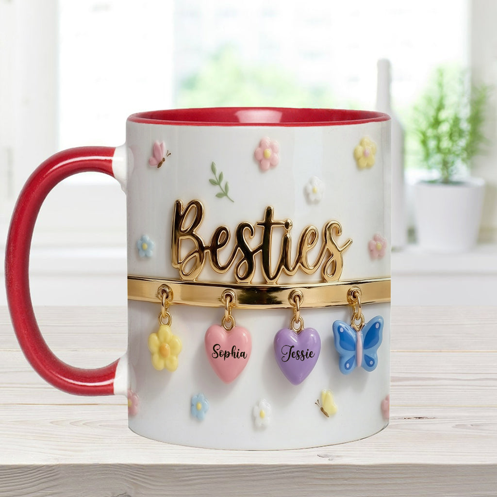 J'aimerais qu'on habite plus près. Cadeau idéal pour les meilleures amies : tasse et sous-verre personnalisés.