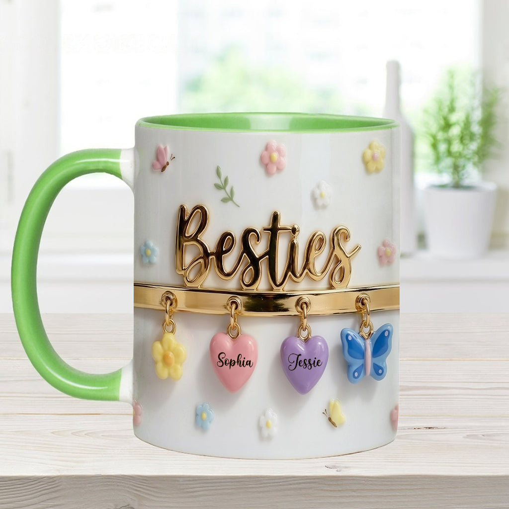 J'aimerais qu'on habite plus près. Cadeau idéal pour les meilleures amies : tasse et sous-verre personnalisés.