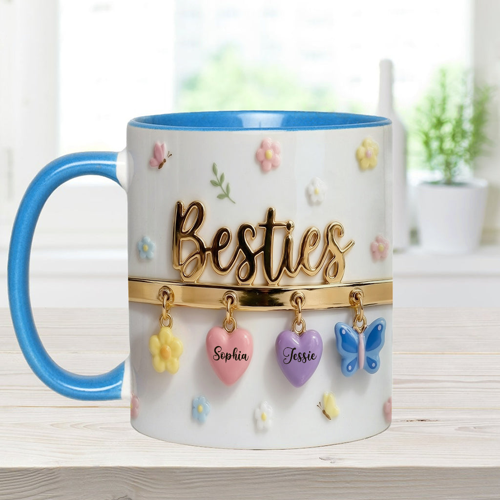 J'aimerais qu'on habite plus près. Cadeau idéal pour les meilleures amies : tasse et sous-verre personnalisés.
