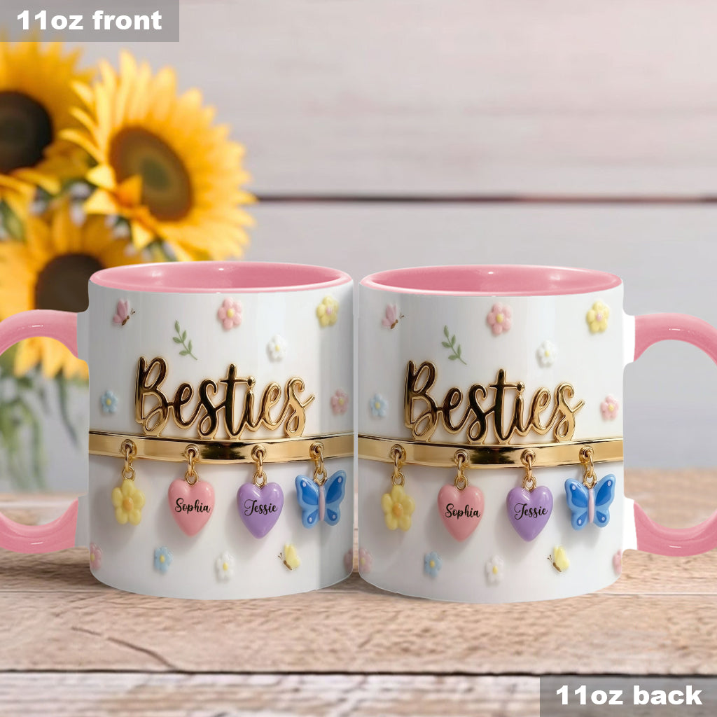 J'aimerais qu'on habite plus près. Cadeau idéal pour les meilleures amies : tasse et sous-verre personnalisés.