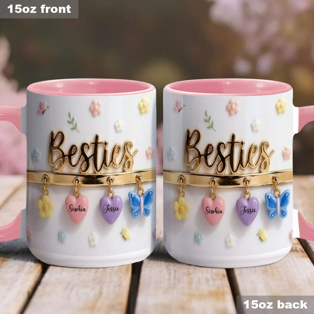 J'aimerais qu'on habite plus près. Cadeau idéal pour les meilleures amies : tasse et sous-verre personnalisés.