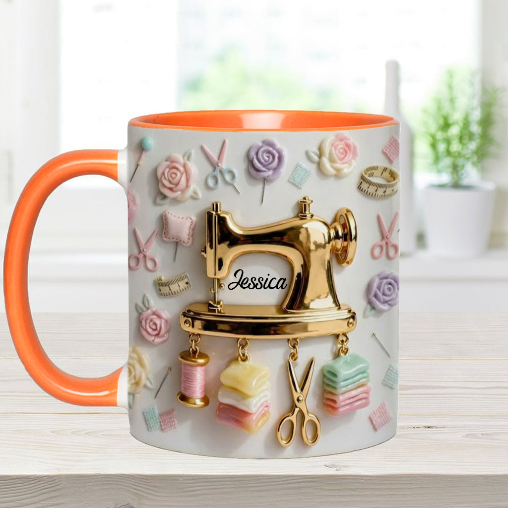 Cadeau idéal pour les passionnées de couture : tasse et sous-verre personnalisés sur le thème de la couture