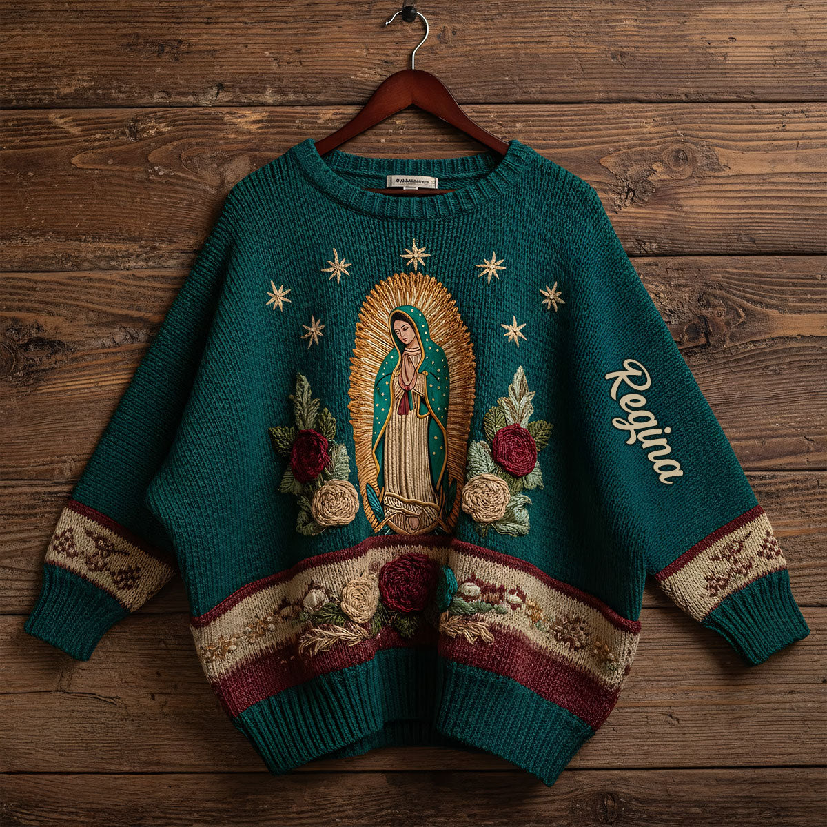 Notre-Dame de Guadalupe - Pull de Noël chrétien personnalisé