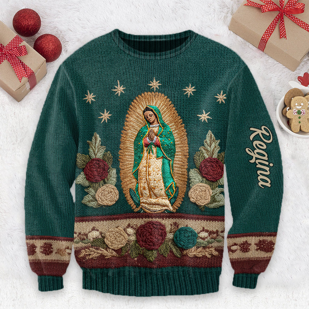 Notre-Dame de Guadalupe - Pull de Noël chrétien personnalisé