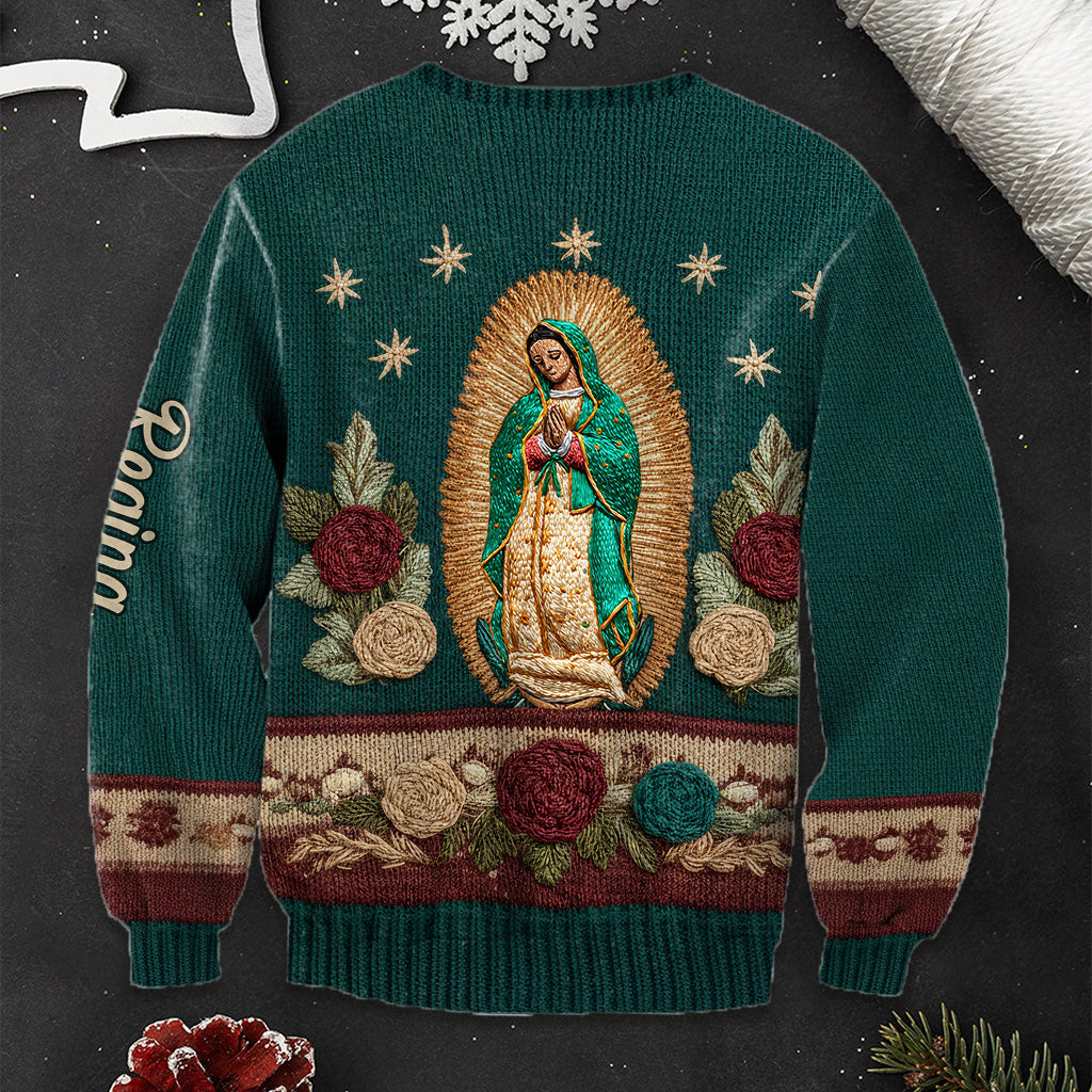 Notre-Dame de Guadalupe - Pull de Noël chrétien personnalisé