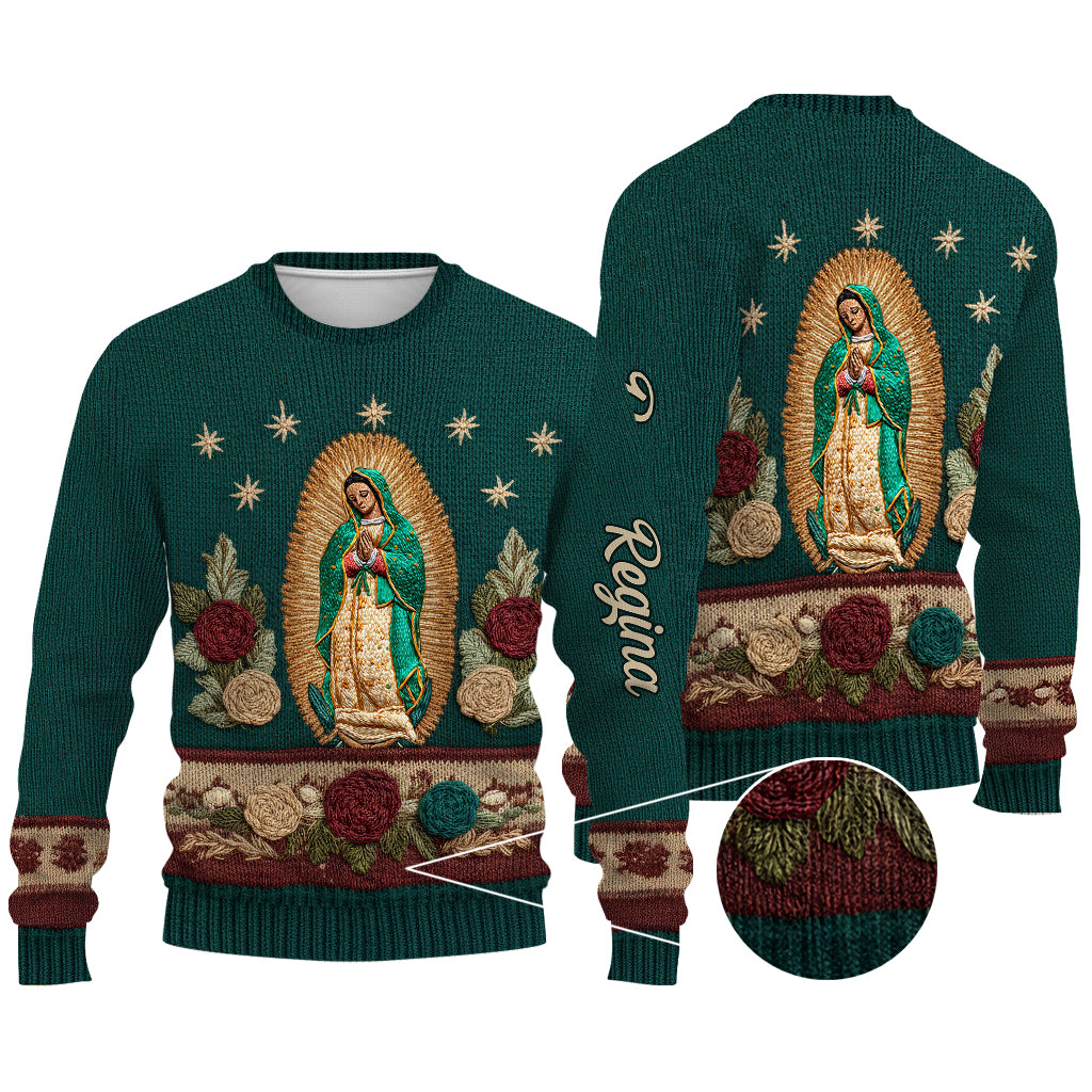 Notre-Dame de Guadalupe - Pull de Noël chrétien personnalisé
