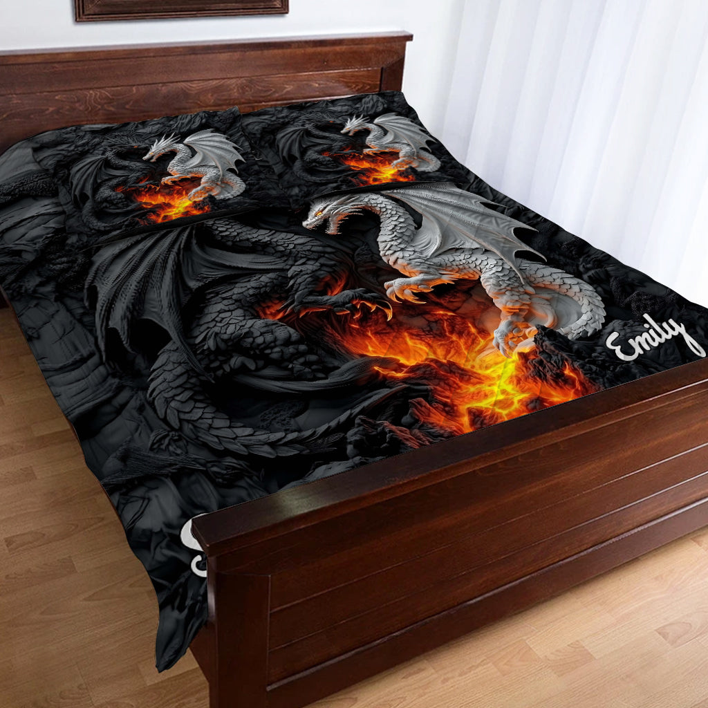 You And Me We Got This - Personalized Dragon Quilt Set