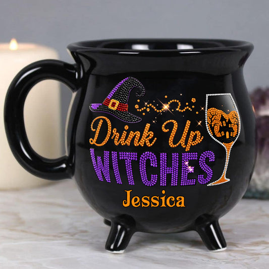 À votre santé, sorcières ! - Mug Chaudron de sorcière personnalisé
