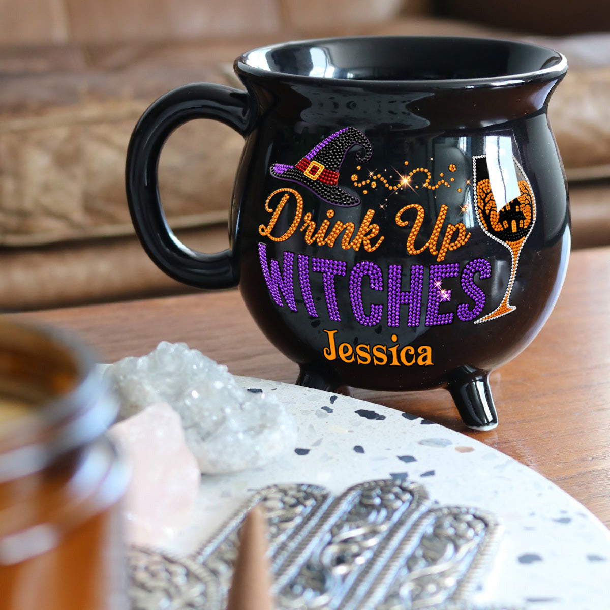 À votre santé, sorcières ! - Mug Chaudron de sorcière personnalisé