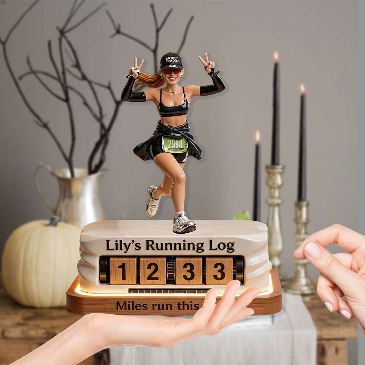 Kilomètres parcourus cette année - Plaque de course personnalisée et interchangeable