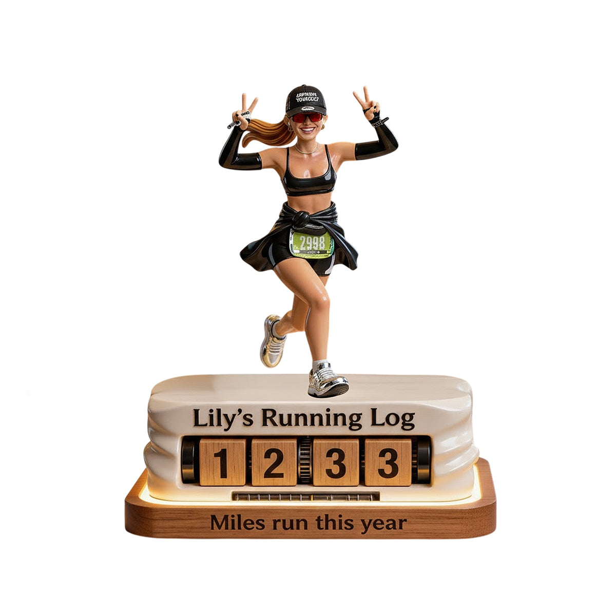 Kilomètres parcourus cette année - Plaque de course personnalisée et interchangeable