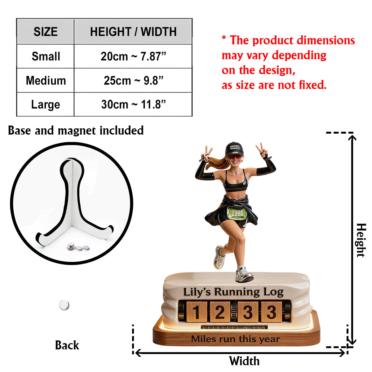 Kilomètres parcourus cette année - Plaque de course personnalisée et interchangeable