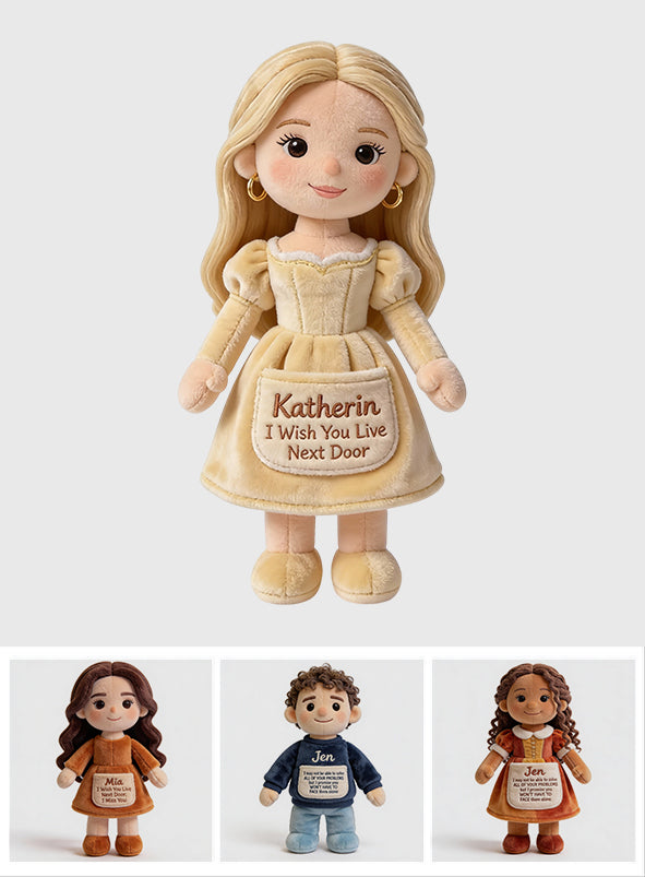 J'aimerais que tu sois ma voisine - Coussin personnalisé en fausse fourrure pour ma meilleure amie