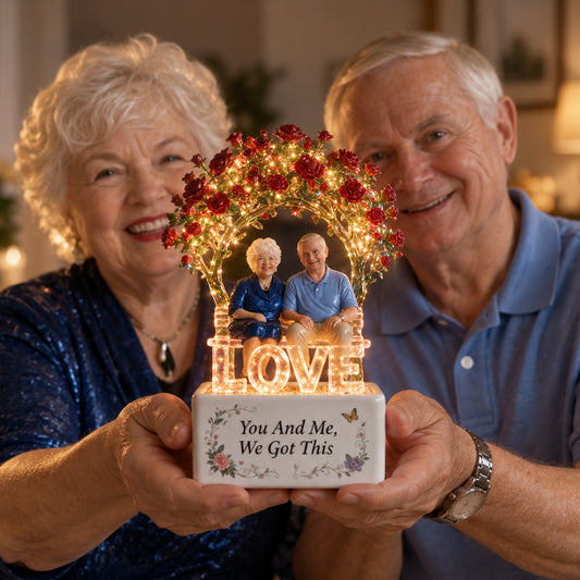 You & Me, We Got This - Personalized Couple LED Light Ceramic Pot