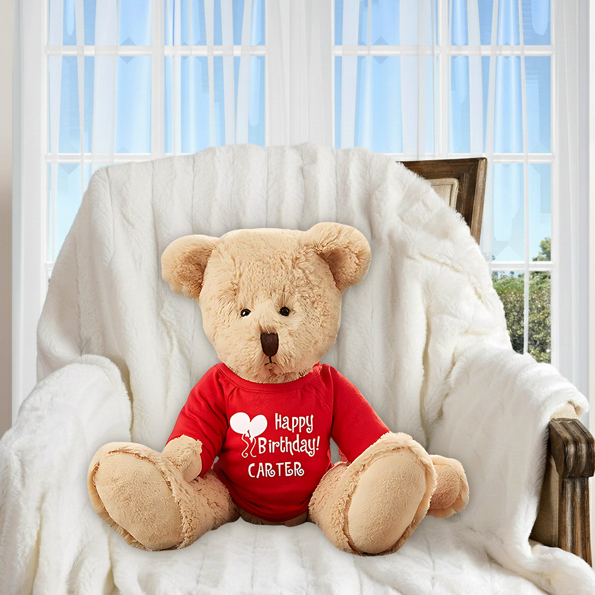 Happy Birthday - Personalized Birthday Premium Faux Fur Pillow